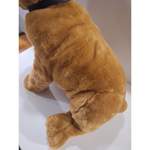 Kellytoy Brown Shar-pei Plush Dog 18" Large W Collar Realistic  Wrinkly Face - Picture 3 of 9
